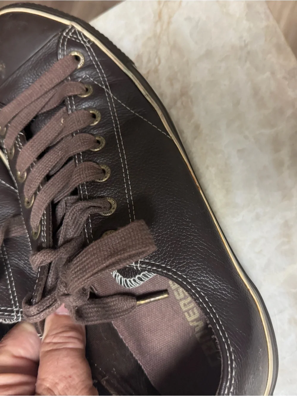 Converse Brown Low-Top Leather Sneakers